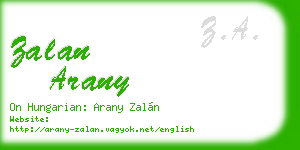 zalan arany business card